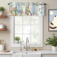 thumbnail image 3 of Spring Easter Rabbit Egg Valances for Windows,Kitchen Valance Rod Pocket Short Curtain, Farmhouse Animal Plant Wood Board Valance Curtain Window Valances for Bedroom Bathroom Living Room 42x18in, 3 of 9