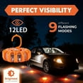 thumbnail image 5 of Dicasser 2Pcs 12 LEDs Orange/Blue Roadside Safety Beacon Warning Light Super Bright Car Road Flares Magnetic Emergency Flashing Lights, 5 of 8