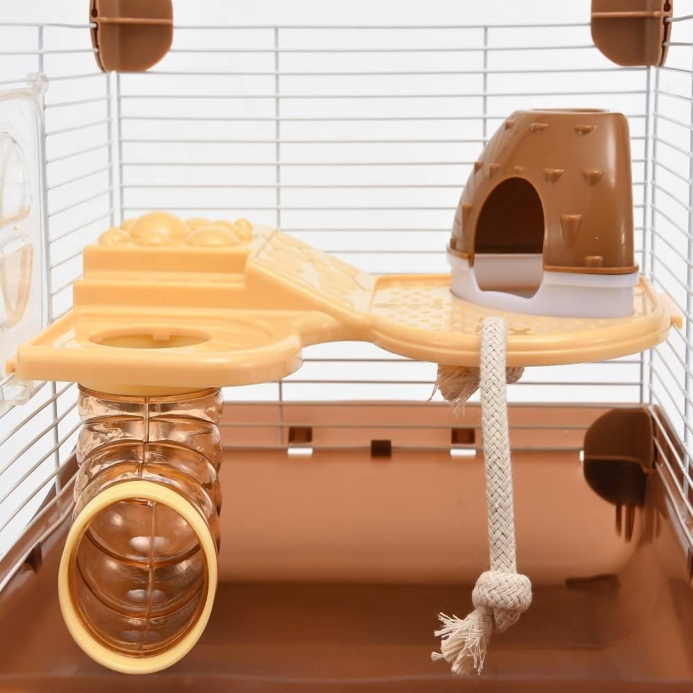 Hamster Cage Small Animal Cage 3 Layers Cage Size：14.17"(W) X10.63(L) X16.73 (H) Suitable for Hamsters up to 3.5 inch in Length