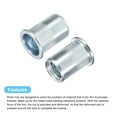 thumbnail image 4 of Unique Bargains M12 Rivet Nuts, 20 Pack Zinc Plated Carbon Steel Knurled Flat Head Threaded Insert Nuts, 4 of 5