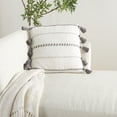 thumbnail image 4 of Mina Victory Life Styles Cotton Braided Stripes Tassels Throw Pillow in Gray, 4 of 5