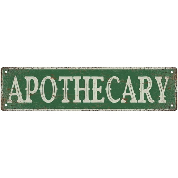 Retro Tin Sign Apothecary Vintage Signs Retro Tin Signs Aluminum Art Plaque Sign Gift Outdoor Home Kitchen Garden Wall Decor 4X16 Inches