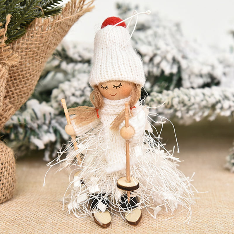 Details about   AB_ Christmas Tree Decor Wood Fiber Yarn Tassel Ski Doll Pendant Home Ornament E 