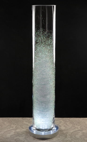 4 Pieces Of Cityscape Tall Cylinder Vases 6 X 32 Clear Glass