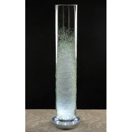 4 Pieces Of Cityscape Tall Cylinder Vases 6 X 32 Clear Glass