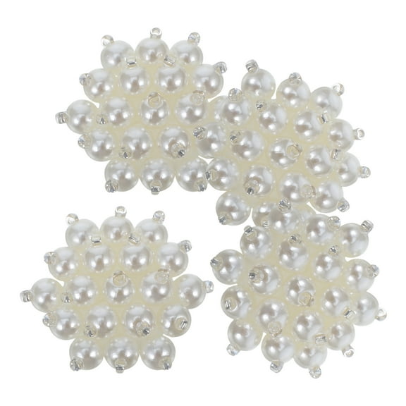 FONDOTIN 4Pcs White Faux Pearl Beads for Floral Arrangements and Diy Accessories