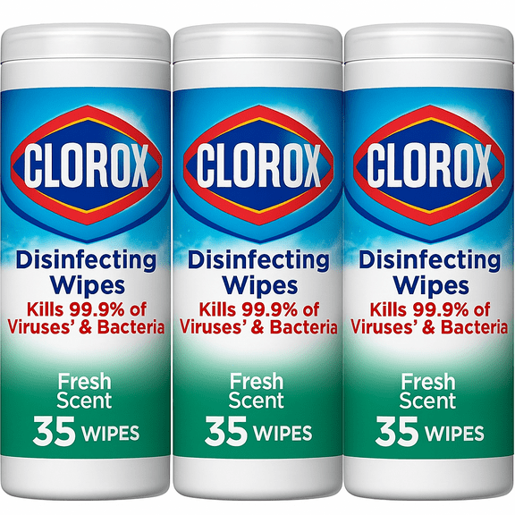 Clorox Bleach-Free Disinfecting Cleaner Wipes, Fresh Scent, pack 3