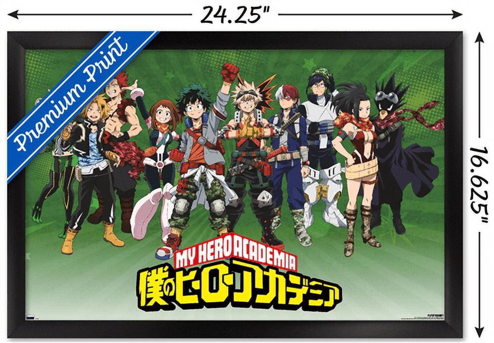 My Hero Academia: Season 4 - Group Wall Poster, 14.725" x 22.375", Framed