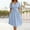 Sky Blue, variant on Women's Solid V-Neck Short Sleeve Mid Calf Summer Casual Dress