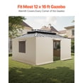 thumbnail image 2 of VEVOR Gazebo Sidewall Fits 12 x 16 ft Gazebos, 4-Panel Winter Cover Side Walls for Hardtop Gazebo, High-Density PE Material, All Weather Outdoor Cover with Mesh Windows, Gazebos not Included, 2 of 9