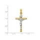 14K Jaune and Or Blanc Crucifix Croix Pendentif Collier avec Chaîne – image 4 sur 4
