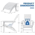thumbnail image 6 of Garpans Folding Adirondack Chair with Ottoman HDPE All Weather Outdoor Foldable Adirondack Patio Chair with Footrest for Outside Pool Garden Deck Front Porch Fire Pit, 6 of 8
