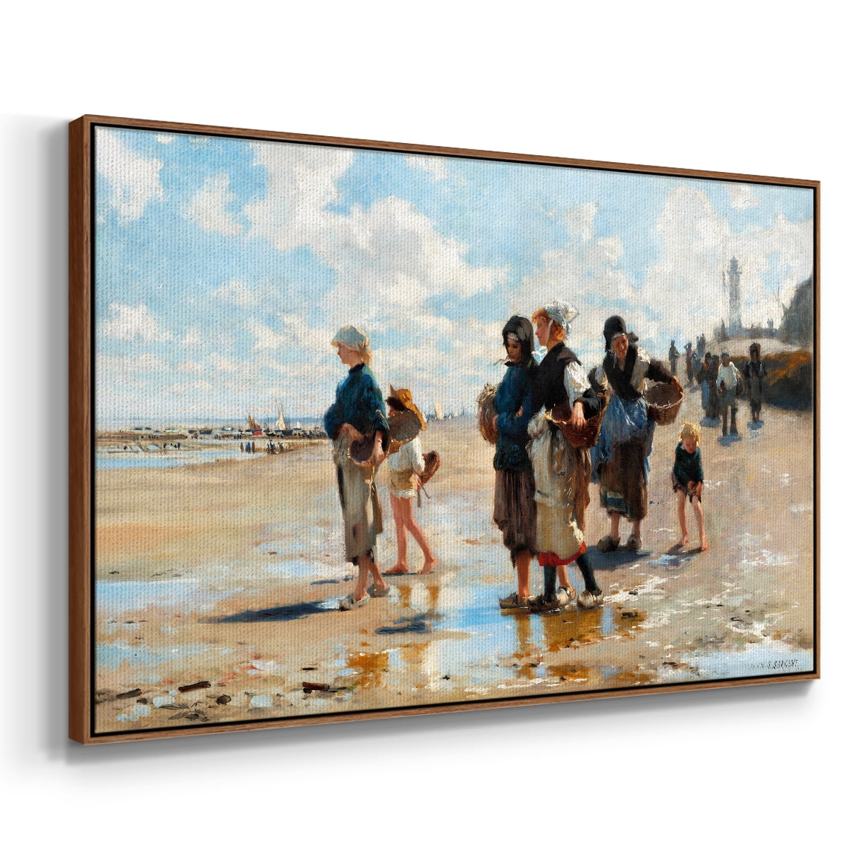 Vintage Landscape-CXII By Wexford Home Framed in Walnut Wood Gallery Wrapped Canvas 25 in. x 37 in.