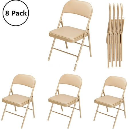 UBesGoo 4/6/8/12-Pack Folding Chairs Fabric Cushioned Padded Seat, with Metal Frame Home Office Party Use, (Best Padded Folding Chairs)