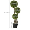 thumbnail image 3 of HOMCOM 35 Inch Artificial Boxwood Triple Ball Topiary Tree, Green, 3 of 10