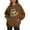 Brown, variant on cyber and Monday Deals Clearance under 10$ BUIgtTklOP Women Comfortable Casual Core Printed Pocket Long Sleeve Hooded Blouse Sweatshirts