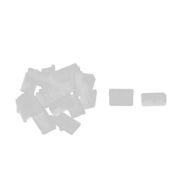 Unique Bargains 20 PCS Phone Polyethylene PE Female USB Port Plug Cover Anti Dust Protector White