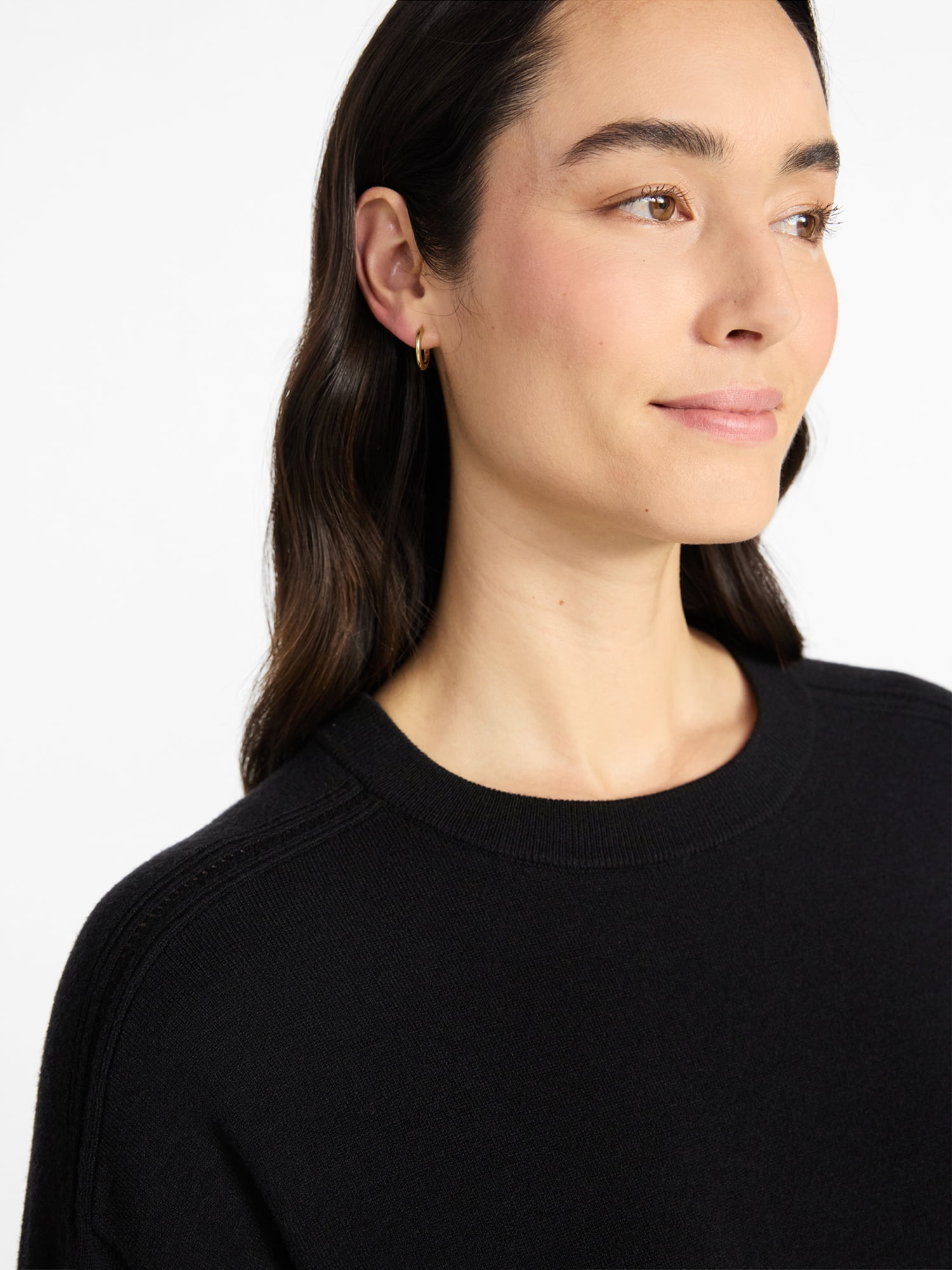 Time and Tru Women's Crewneck Sweater with Long Sleeves, Lightweight, Sizes XS-XXXL