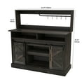 thumbnail image 5 of Uforic 52" Farmhouse Coffee Bar Cabinet,Barn Door, Wine Glass Rack, 5 Hooks, Sockets for Living Room, 5 of 8