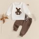 thumbnail image 2 of Odeerbi 0-3 Años Niños Niñas Conjunto de Pascua Sudaderas de Algodón Con Cuello Redondo Pantalones de Chándal Conejito Bordado Camiseta de Manga Larga Trajes de Dos Piezas, 2 of 9