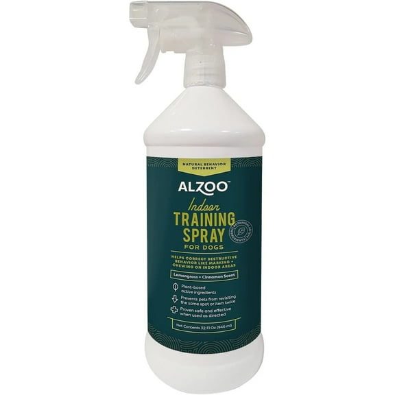 Alzoo Indoor Training Spray for Dogs with Lemongrass Cinnamon Scent, 32 oz