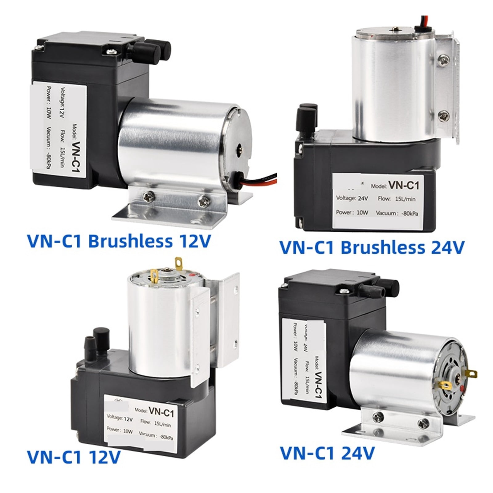 DC 12V/24V Mini Small Negative Piston Vacuum Pump, Pressure Suction Diaphragm Portable Vacuum Pump VN-C1