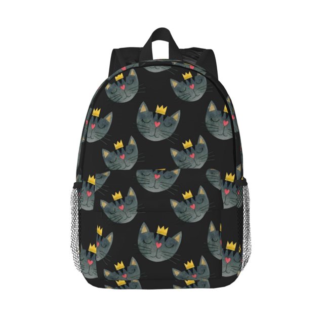 Lukts Faces Of The Cat Pattern 15 Inch Student Backpack, Waterproof Laptop Backpack with Adjustable Shoulder Straps, Lightweight Travel, Campus Backpack, Unisex