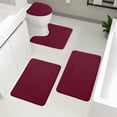 thumbnail image 4 of Bathroom Carpet Memory Foam Bath Mat 4 Set Bathroom Rugs for 4 Pcs Toilet Mats Universal Soft Comfortable Water Absorption Non-Slip Thick Machine Washable Easier To Dry Dark Christmas Decoration, 4 of 8