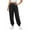 Black, variant on Wide Leg Womens Pants Baggy sweatpants Womens Solid Color Drawstring Furry Casual Warm Wide-leg Cuffed Warm Trousers Navy 2X