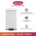 thumbnail image 6 of Innovaze 8 Gallon /30 Liter Trash Can, Carbon Steel Rectangular Kitchen Step-on Garbage Can, Matt White, 6 of 14