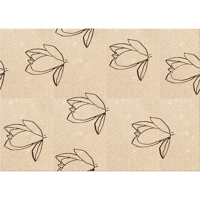 Ahgly Company Machine Washable Indoor Rectangle Transitional Moccasin Beige Area Rugs, 7' x 9'