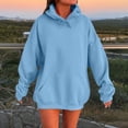 thumbnail image 2 of Kopltyrfg Oversized Hoodie for Women Trendy Hoodies Basic Solid Sweatshirts with Pocket Fleece Pullover Fashion Casual Tops Light Blue 4XL, 2 of 6