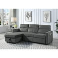 thumbnail image 5 of Ivy Dark Gray Velvet Reversible Sleeper Sectional Sofa with Storage Chaise and Side Pocket, 5 of 7