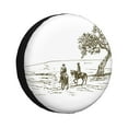 thumbnail image 1 of Bingfone Cowboys Riding A Horse Near A Tree for Spare Tire Cover Weatherproof Universal Wheel Protectors for RV Camper Travel Trailer SUV Truck-17 inch, 1 of 6