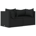 thumbnail image 3 of vidaXL 3 Piece Patio Lounge Set with Cushions Black Poly Rattan, 3 of 10