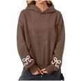 thumbnail image 3 of Admvng Hoodies for Women Casual Christmas Printed Round Neck Long Sleeved Loose Hooded Sweatshirts, Size S-2XL, 3 of 3