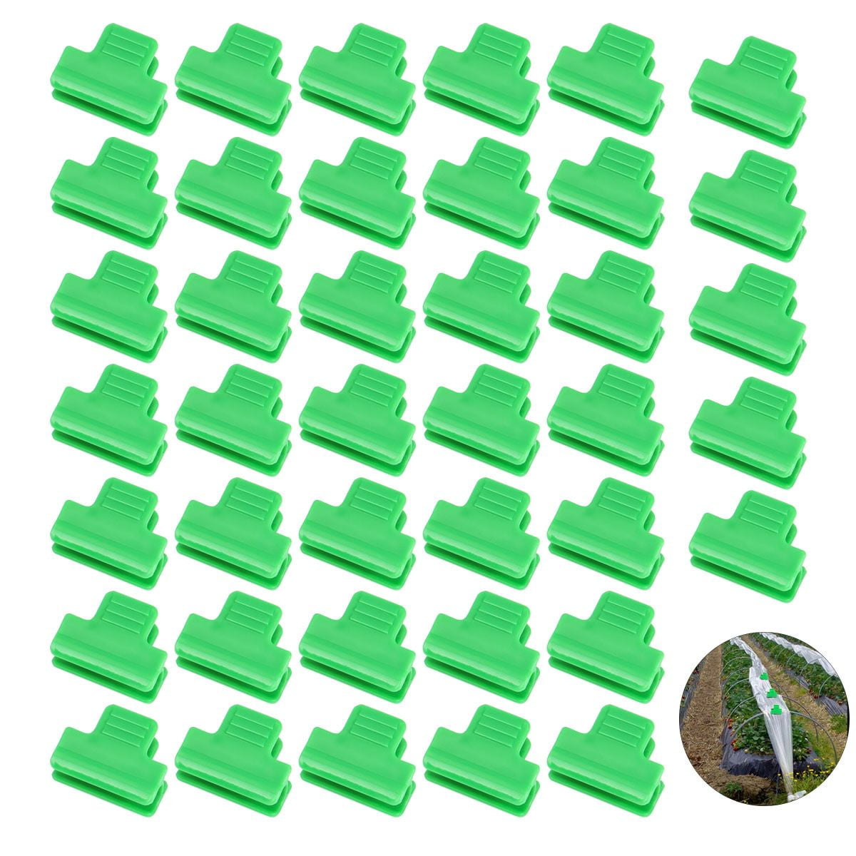 Spencer 40PCS Greenhouse Clamps 0.43 Inch Film Row Cover Netting Tunnel Hoop Clip Frame Shading Net Rod Clips for Season Plant Extension Support
