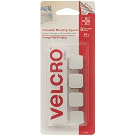 

VELCRO Brand - Removable Mounting Squares Damage-Free Decorating 3/4 Pack of 8 (95190)