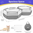 thumbnail image 3 of Gallinero portátil Playpen Pawaboo Small Animals, color gris, 3 of 8