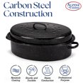 thumbnail image 6 of Alpine Cuisine Enamel Oval Roaster | Carbon Steel Oval Roasting Pan 18x14-Inch | Non-Stick Marble Coating with Lid | Oven & Dishwasher Safe | Even Heat Distribution | Ideal for Large & Small Servings, 6 of 7