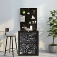 thumbnail image 3 of Gymax Table Murale Pliable Bureau Convertible avec Tableau Noir/tableau Noir Brun, 3 of 10