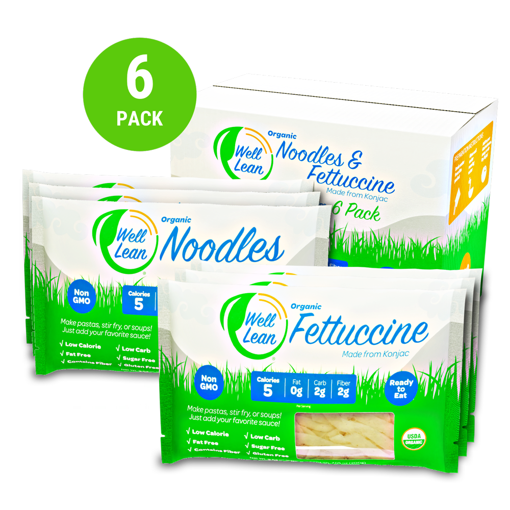 Organic Well Lean Variety, 6 Pack, Premium Shirataki Konjac Pasta, Keto