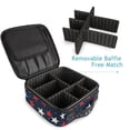 thumbnail image 4 of FORMRS Travel Makeup Bag Large Capacity Train Case Cosmetic Organizer with Adjustable Dividers, Red White Stars, 4 of 8