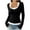 Black, variant on Lenpel Women's Long Sleeve T-Shirts Square Neck Quarter Button Color Block 2 in 1 Slim Tee Tops Soft Casual Blouses(Gray,X-Large)