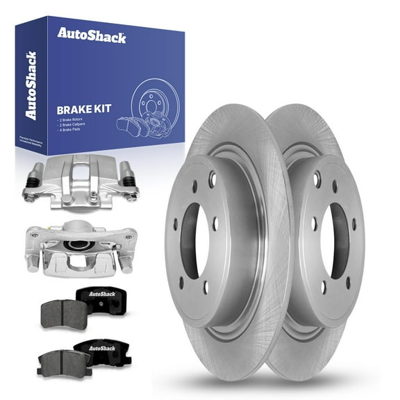 AutoShack Rear Brake Rotors Premium Ceramic Brake Pads Calipers | Replacement for Chrysler 200 Sebring Dodge Avenger Mitsubishi Lancer Outlander Sport Jeep Compass 2007 Patriot | 8-PC Brake Kit