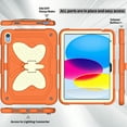 thumbnail image 6 of Allytech for iPad 10th Gen 10.9 Inch Case 2022 with Butterfly Wings Kickstand & Pencil Holder, Kidsproof Removable Shoulder Strap 2 in 1 Heavy Duty Rugged Cover for iPad 10.9" 2022, Orange+Beige, 6 of 7