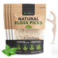 thumbnail image 1 of Palillos de hilo dental GoEcoVita, biodegradables, para trigo y paja, paquete de 200 unidades, 1 of 7