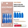 thumbnail image 3 of GoldFinger False Nails Kit, Black Fake Nails, Ready to Wear Gel & Manicure Stick included, Medium Almond Shape, Long-Lasting Hottest Trend Glue on Nails, Convenient & Easy to Apply (Pitch Black), 3 of 11