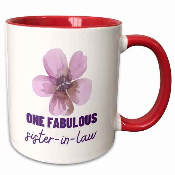 3drose, One Fabulous Sister-in-law, 11oz Two-tone Red Mug