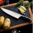 thumbnail image 4 of Think Outside The Plate 8" Chef Knife with Wood Box, Stainless Steel Blade, Corrosion Resistant, Easy to Sharpen, Triple Riveted ABS Handle, Perfect Cooking Gifts & Kitchen Knives, TOTP-CK-1B, Black, 4 of 6